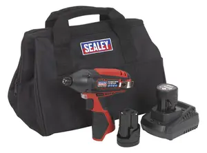 Sealey Impact Driver Kit 1/4" Hex Drive 12V SV12 Series - 2 Batteries CP1203KIT