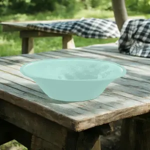 Purely Home Crackle Turquoise Melamine Low Bowl