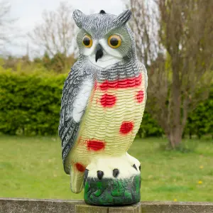 Pisces Owl Decoy Realistic Looking Pest Deterrent for Ponds and Gardens