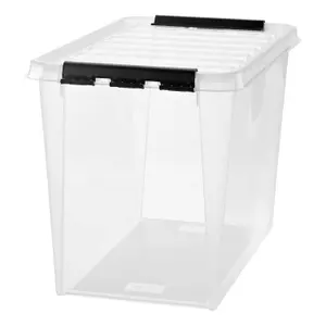 Classic Box 65 Polypropylene Transparent Storage with Lid, 65 Litre