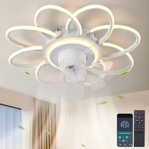 54cm 7 - Blade LED Dimmable Ceiling Fan with Remote Control and APP