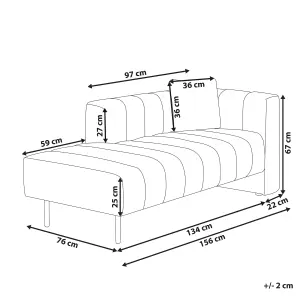 Right Hand Vegan Faux Leather Chaise Lounge Off-White LANNILS