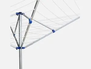 4 Arm 50M Aluminium Rotary Airer With Ground Spike & Cover