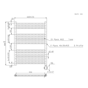 Right Radiators Prefilled Thermostatic Electric Heated Towel Rail Straight Bathroom Ladder Warmer - White 800x600 mm