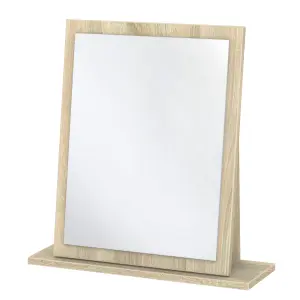 Trent Mirror in White Gloss & Bardolino Oak (Ready Assembled)