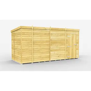 DIY Sheds 14x7 Pent Shed - Single Door Without Windows