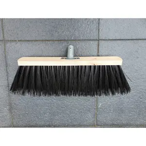 Traditional Wooden Broom with Extra Long Medium Soft Bristles (50 cm / 19.5 in, No Handle)