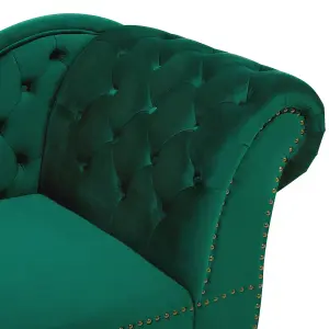 Right Hand Chaise Lounge Velvet Green NIMES