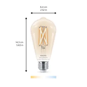 Philips WiZ E27 60W LED Cool white & warm white ST64 Dimmable Light bulb