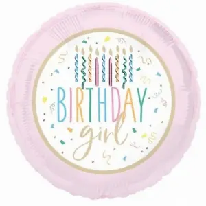 Unique Party Birthday Girl Foil Balloon Multicoloured (One Size)