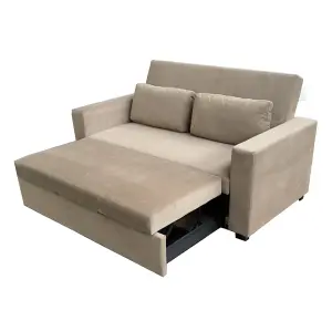 RAVENA 2 Seater Pull out Sofabed in Taupe