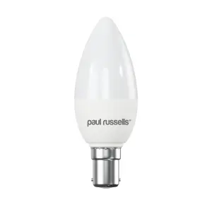 paul russells LED Candle Dimmable Bulb Small Bayonet Cap SBC B15d, 5.5W 470Lumens C37 40w Equivalent, 4000K Cool White Bulb