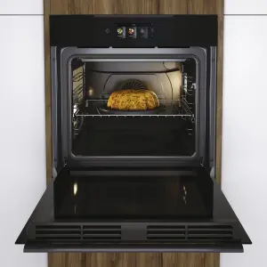 Haier Series 4 HWO60SM5T5BH Built-in Single Pyrolytic Oven - Gloss black