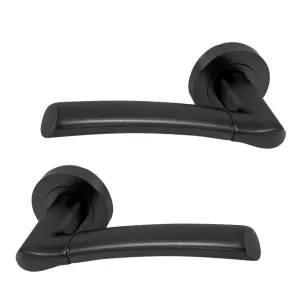 UAP Bathroom Door Handle - Pair - Lever on Rose - Developer Falcon - Bathroom Pack-  Matt Black