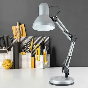 HomeLife 35w 'Swing Poise' Hobby Desk Lamp - Strato Silver