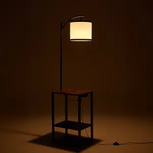 Modern Metal Floor Lamp Side Table 2 In 1