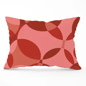 Red Circle Pattern Cushions 33cm x 48cm