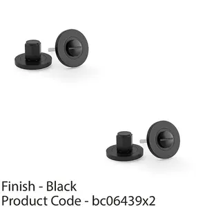 2 PACK - Industrial Hex Thumbturn & Release Lock - Matt Black - Bathroom Door WC