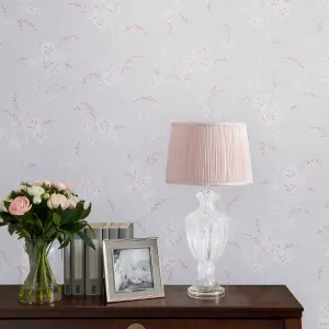 Laura Ashley Eva Sugared Grey Floral Smooth Wallpaper Sample