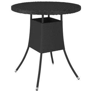 Berkfield Garden Table Black 70x70x73 cm Poly Rattan