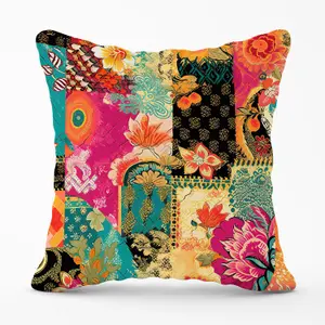 Patchwork Mixed Textiles Outdoor Cushion 45cm x 45cm