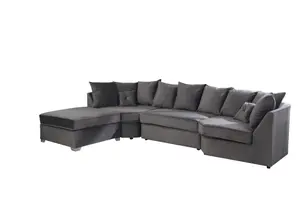 Belling Plush Velvet Steel Sofa Scatterback U Shape