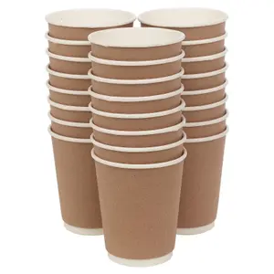 URBNLIVING Double Wall Disposable Hot Drink Cups for Coffee, Chocolate, and Tea 8oz x 200