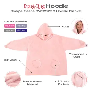 Snug Rug Hoodie Pink Quartz Wearable Blanket Oversized Hooded Blankets for Adults Hooded