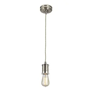 Elstead Douille 1 Light Ceiling Pendant Polished Nickel, E27