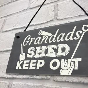 Red Ocean Grandads Shed Workshop Garage Hanging Garden Plaque Gifts For Grandad Dad Fathers Day