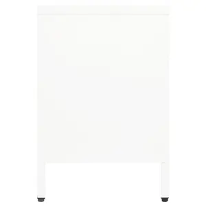 Berkfield TV Cabinet White 105x35x52 cm Steel and Glass