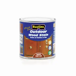 Rustins Quick Dry Outdoor Wood Stain Satin - Light Oak 250ml