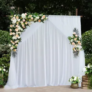 3x6 M Ice Silk Backdrop Curtain Photography Scenery for Christmas Events Decor, White