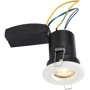 2 PACK Recessed Fixed Ceiling Downlight - 50W GU10 Reflector - Matt White