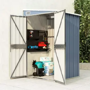 Berkfield Wall-mounted Garden Shed Grey 118x100x178 cm Galvanised Steel