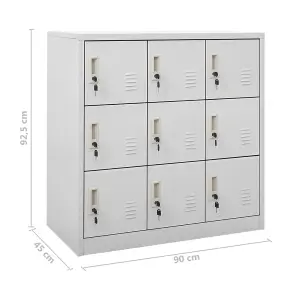 Berkfield Locker Cabinets 5 pcs Light Grey 90x45x92.5 cm Steel