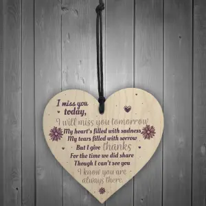 Red Ocean Miss You Memorial Bereavement Gifts For Mum Dad Nan Grandad Love Hanging Plaque Sign