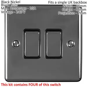 BLACK NICKEL House Socket & Switch Set -14 Light & 26 Switched UK Power Sockets