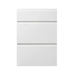 GoodHome Garcinia Gloss white 3 drawer front, Pack of 1 (H)715mm (W)497mm (T)19mm