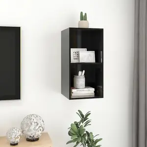 Berkfield Wall-mounted TV Cabinet High Gloss Black 37x37x72 cm Engineered Wood