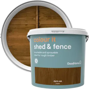 GoodHome Colour it Dark oak Matt Fence & shed Stain, 5L