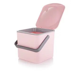 Plastic Manual Lift Recycling Bin - 3.5L Pink