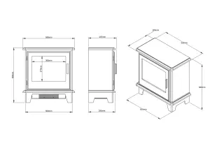 Be Modern Wilmslow 2kW Matt Grey Electric Stove (H)585mm (W)550mm