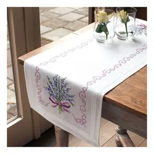 EMB T/RUN LAVENDER - Embroidery Kit: Runner: Lavender - Vervaco