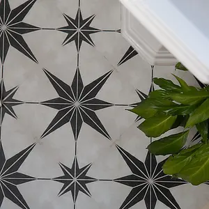 Quadrostyle Astra Black Wall and Floor Tile Vinyl Stickers 30cm(L) 30cm(W) pack of 4