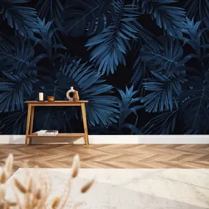 Midnight Tropics Mural In Navy (350cm x 240cm)