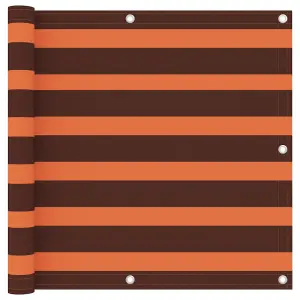 Berkfield Balcony Screen Orange and Brown 90x400 cm Oxford Fabric