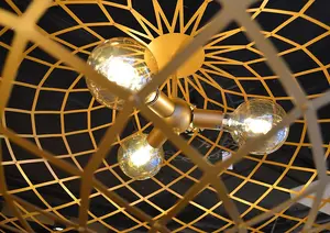 Lucide WOLFRAM - Pendant light - 100 cm - 3xE27 - Matt Gold / Brass