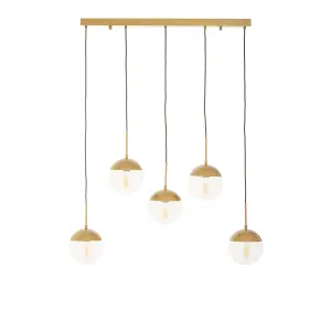 Interiors by Premier Revive Gold Finish Glass Shades Pendant Light