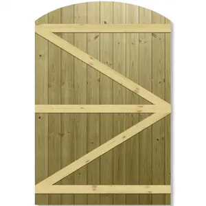 Premier Garden Supplies Pedestrian Gate 180cm (6ft) High x 120cm Wide Tongue & Groove Arch Top Semi-Braced Single Swing Gate